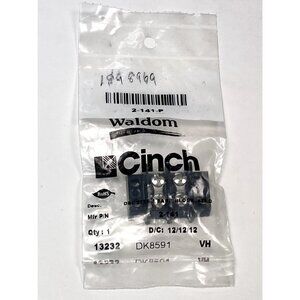 WALDOM Cinch 2-141-P DBL 2TERM Barr Block .438 D TERMINAL BLOCK Black NIP NEW